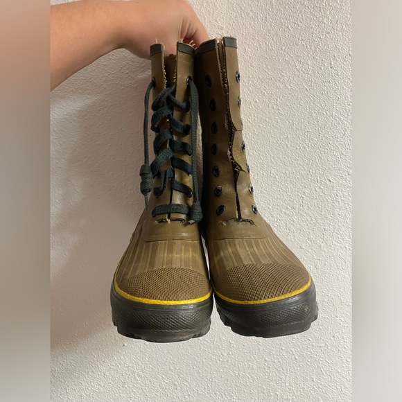 Vintage Insulated Work Boots Steel Shank Tall Lace Up - Size 6 - Picture 3 of 14